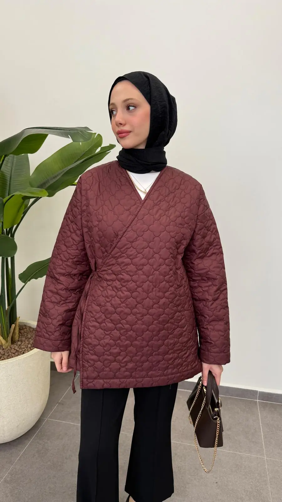 Anvelop Bağlamalı Kapitone Mont