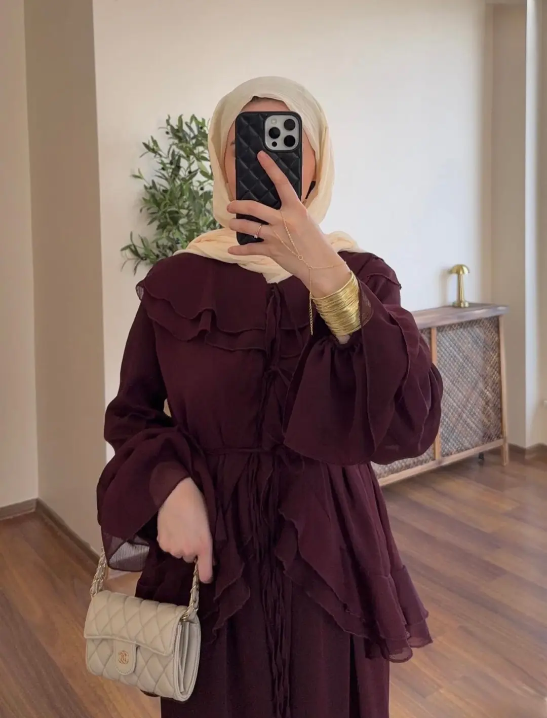 Yaka Kol Volanlı Şifon Takım 2
