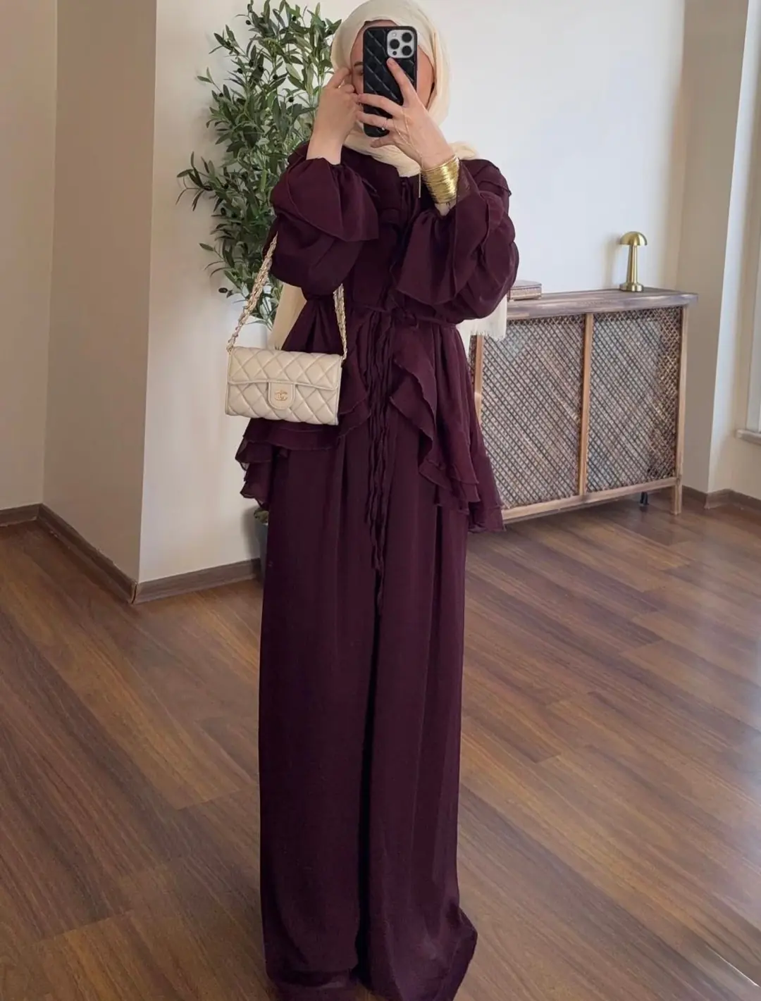 Yaka Kol Volanlı Şifon Takım
