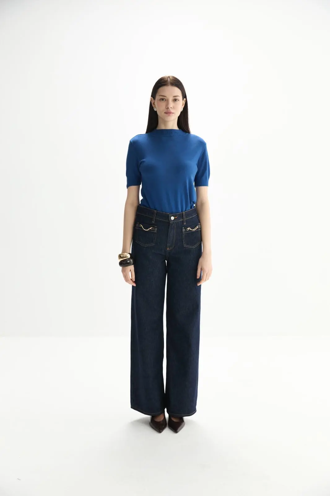 Zincir Detaylı Denim Pantolon 3