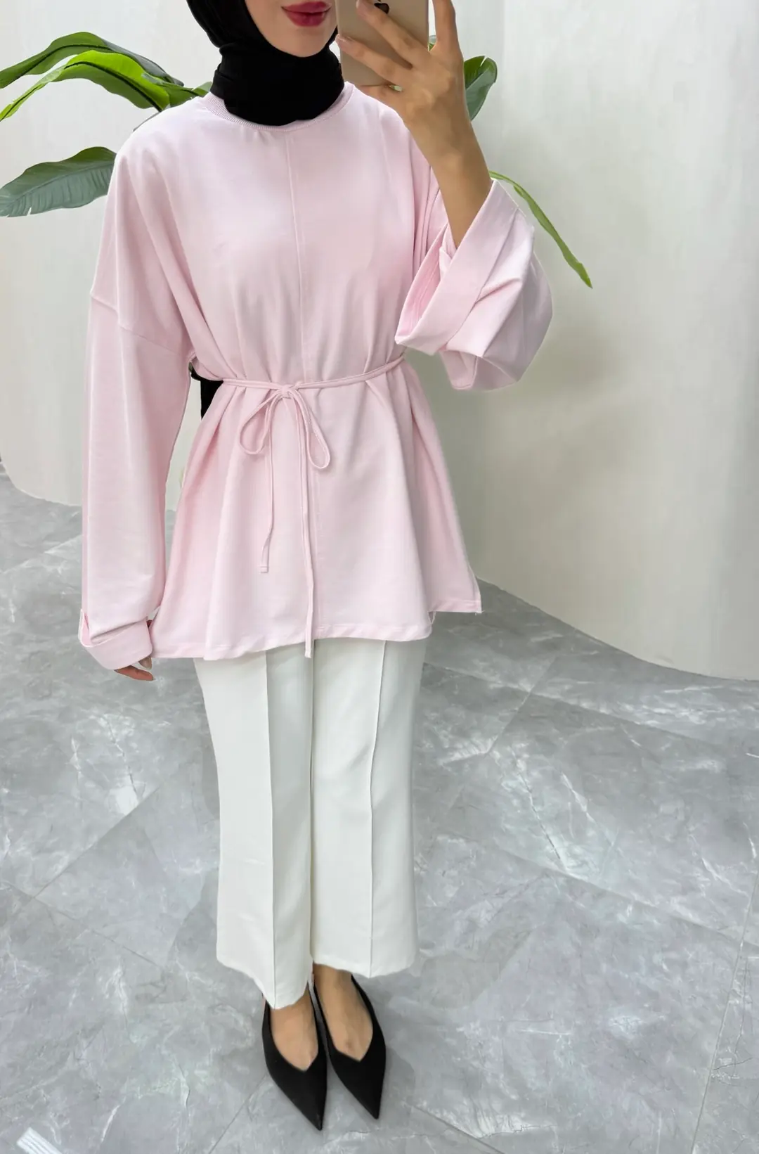 Dikiş Detaylı Yırtmaçlı Sweatshirt 4